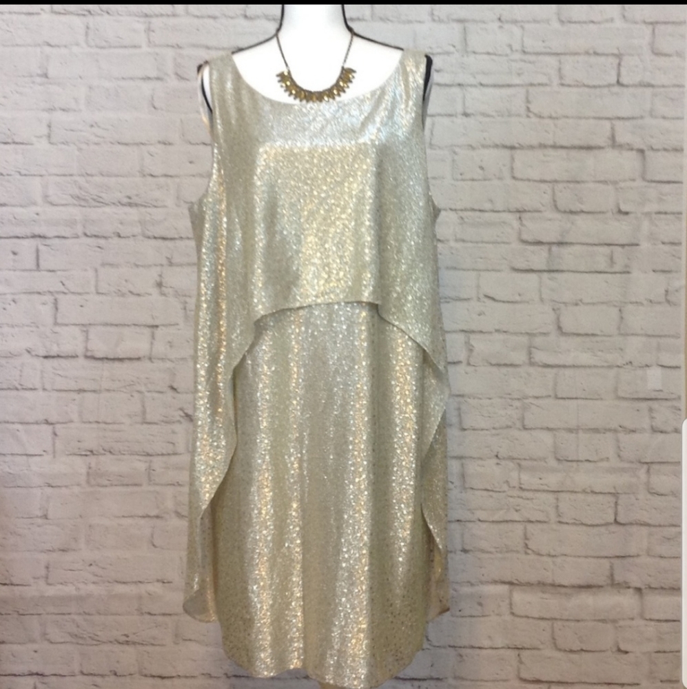 SLNY Formal Party Dress Bright Gold Size 18